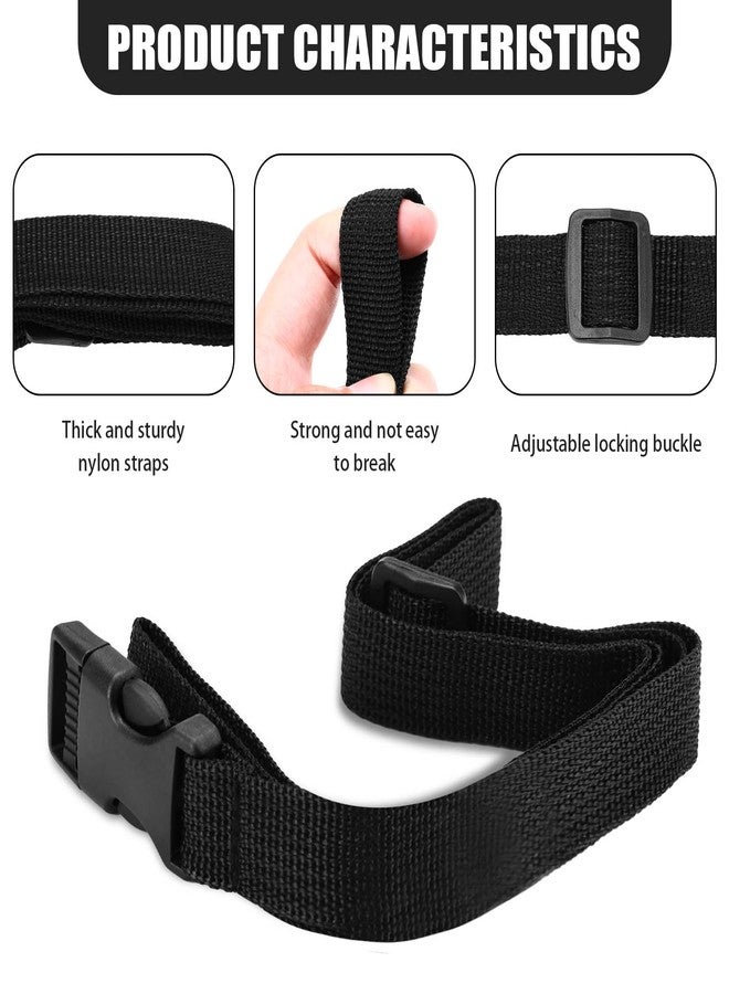 Koceci 8 Pack Black Clip Extender, Fanny Pack Extender, Car Seat Strap for Luggage, Nylon Strap with Buckle, Adjustable Straps with Clips for Outdoor Activities (Black) - Image 4